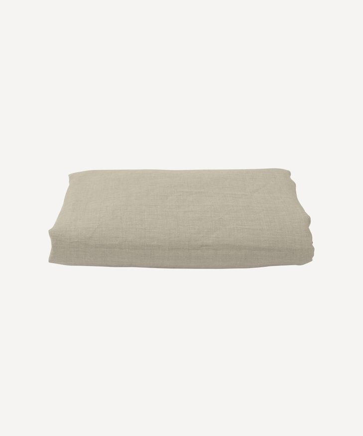 Emilie Linen Fitted Sheet Queen Sand