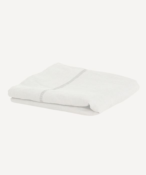 Emilie Linen Flat Sheet King Ecru