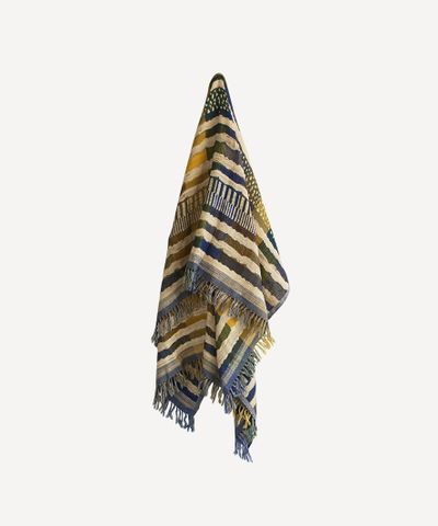 Marrakesh Blue Wool Silk Throw