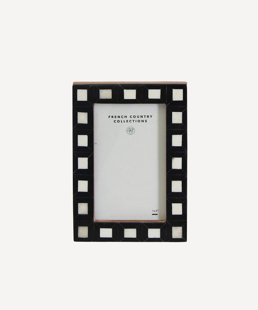 Black & White Squares Photo Frame 3x5"