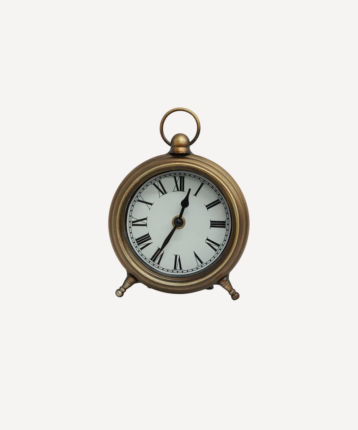 Desk Clock  Antique Gold