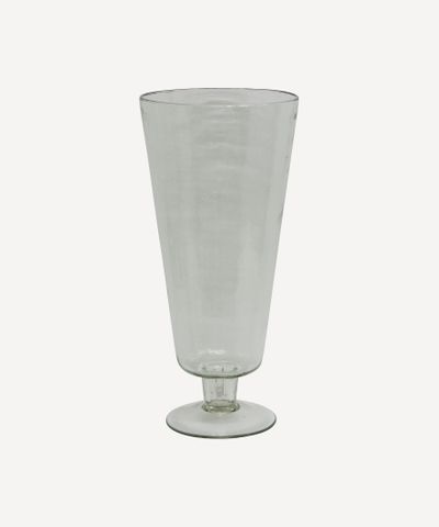 Dappled Clear Urn Vase on Stand