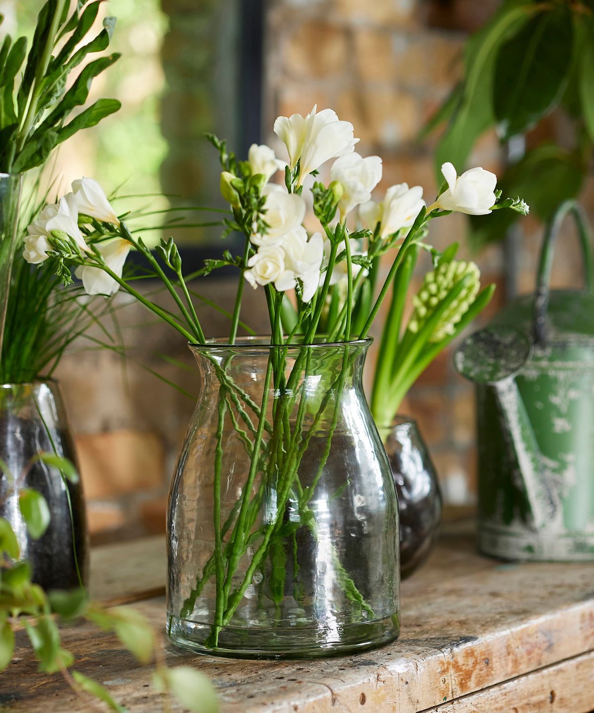 Dappled Clear Fluted Vase