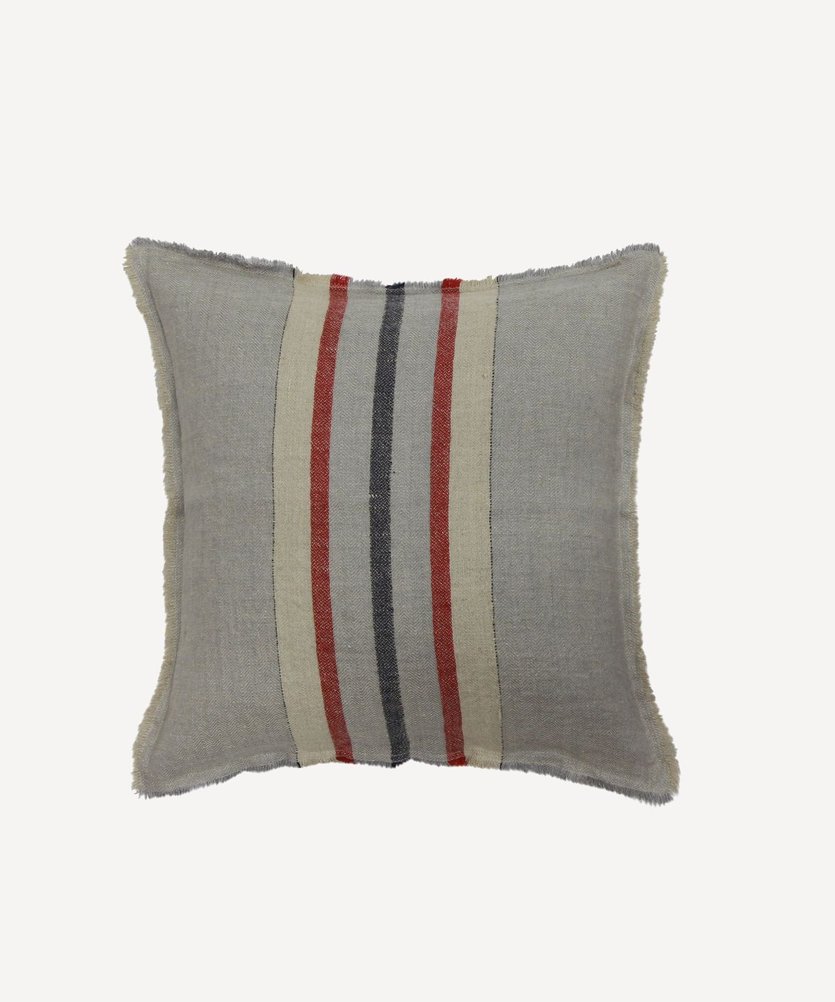 Herringbone Stripe Linen Cushion Cover Grey