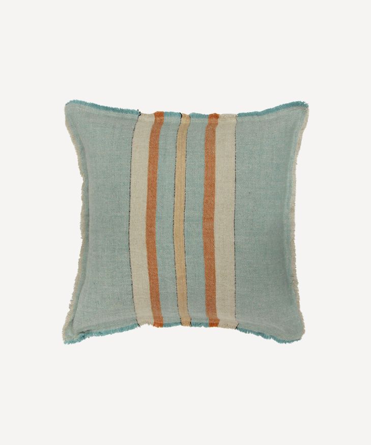 Herringbone Stripe Linen Cushion Cover Blue