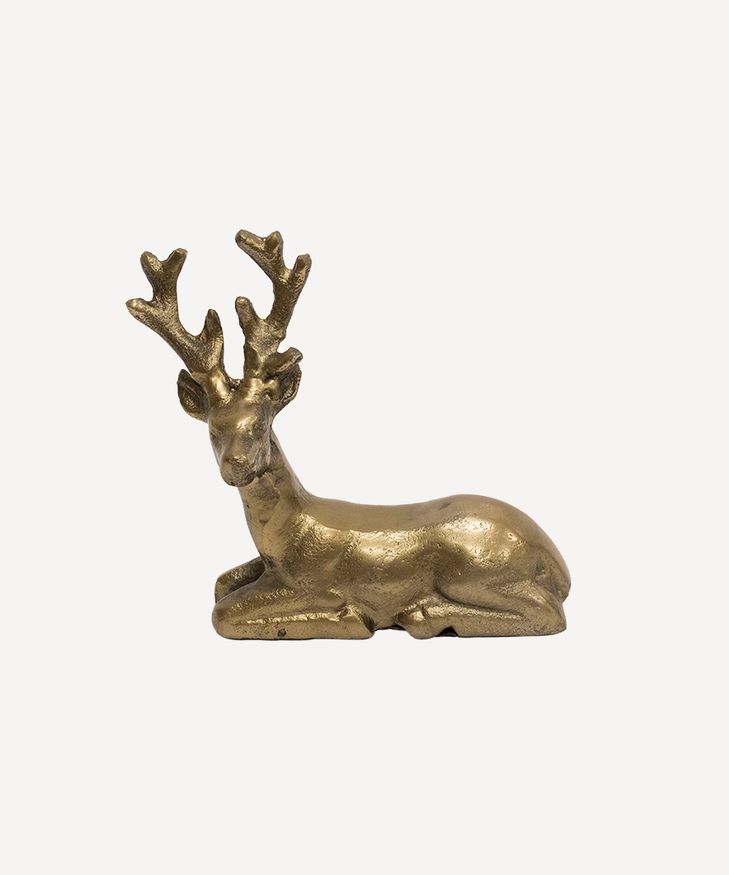 Antique Gold Deer Sitting