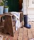 Rustic Magazine Holder Stool