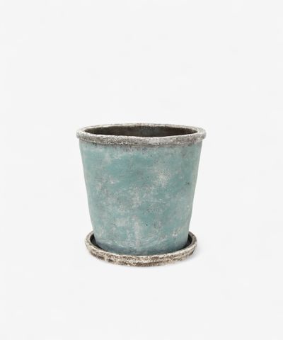 Sea Blue Plant Pot & Saucer Large