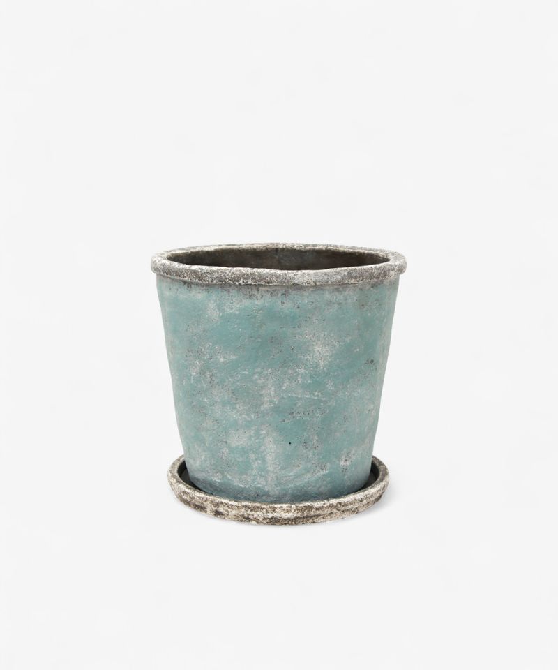Sea Blue Plant Pot & Saucer Large