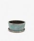 Sea Blue Wide Plant Pot & Saucer Large