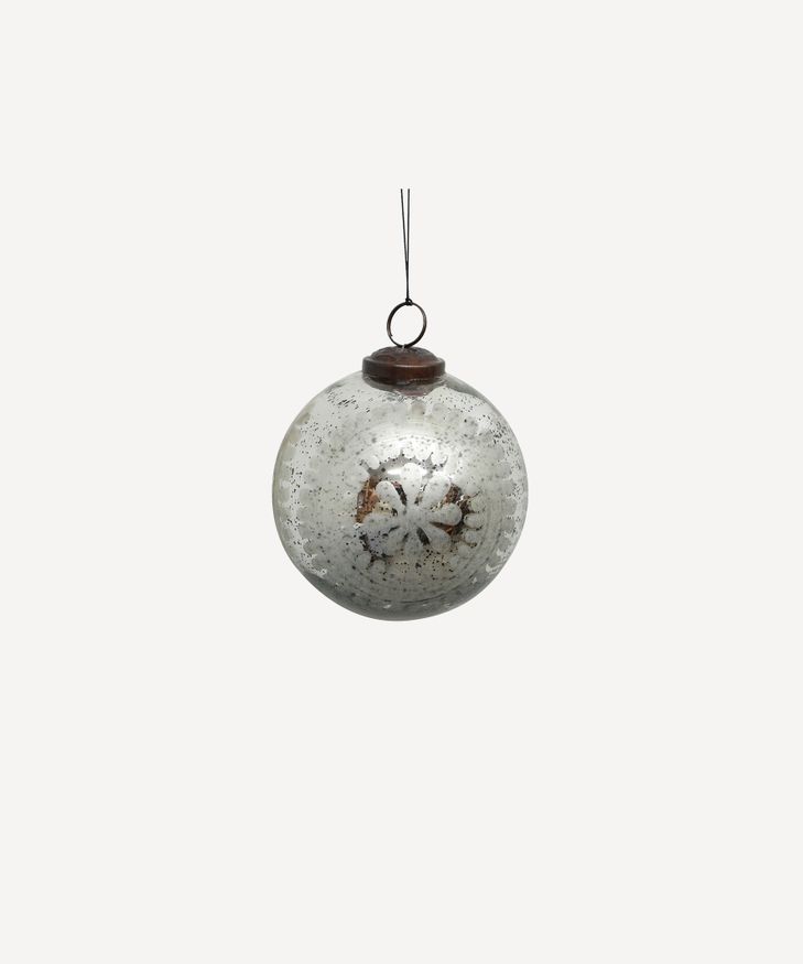 Small Sandblasted Silver Bauble