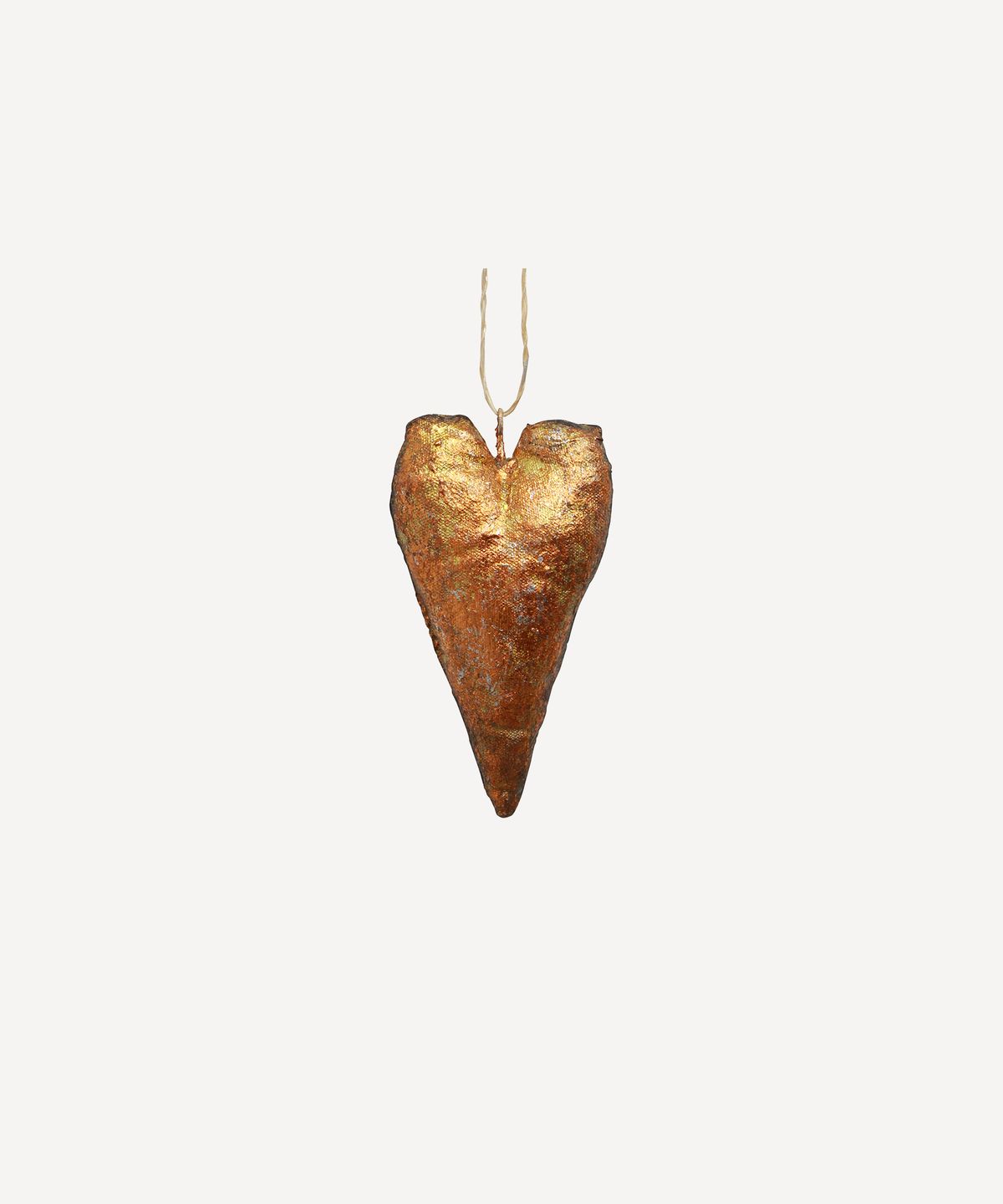 Canvas Heart Gold Hanging Decoration