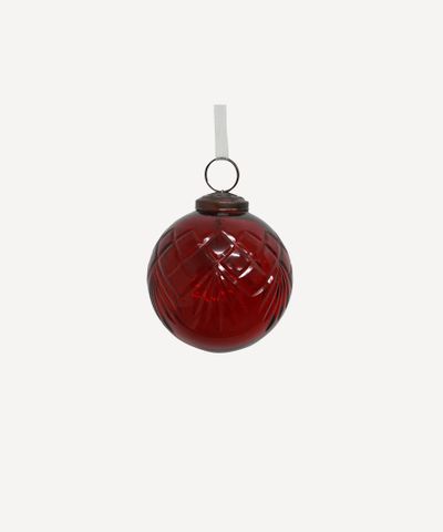 Cut Glass Bauble Red