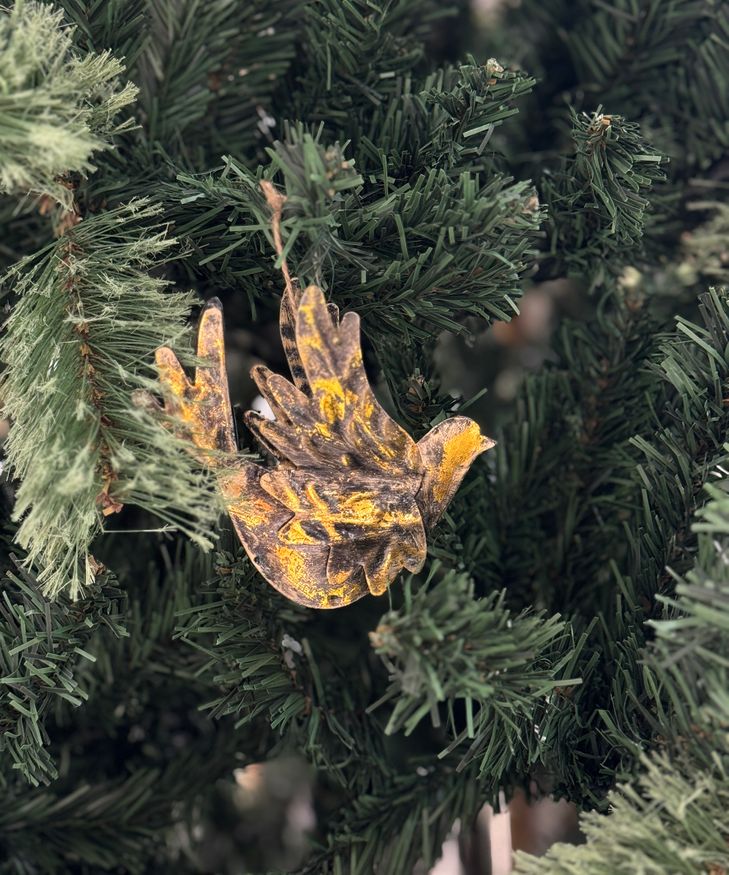 Antique Gold Dove Hanging Decoration