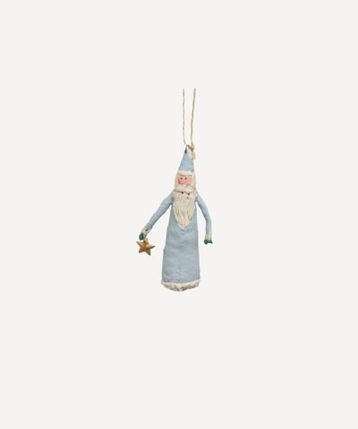 Canvas Santa Blue with Star Hanging Decoration