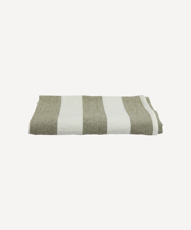 Striped Tablecloth Olive Small