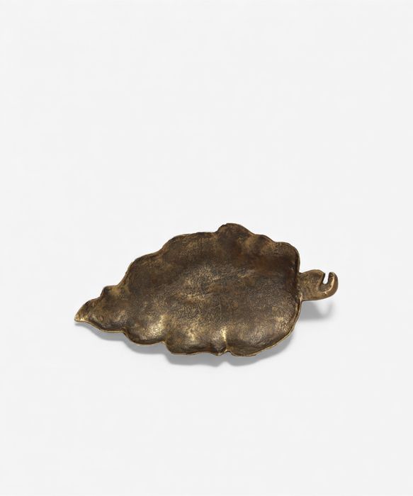 Leaf Plate Aged Gold