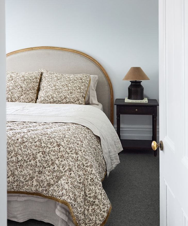 Lilibeth Handblock Olive Velvet Quilt Small