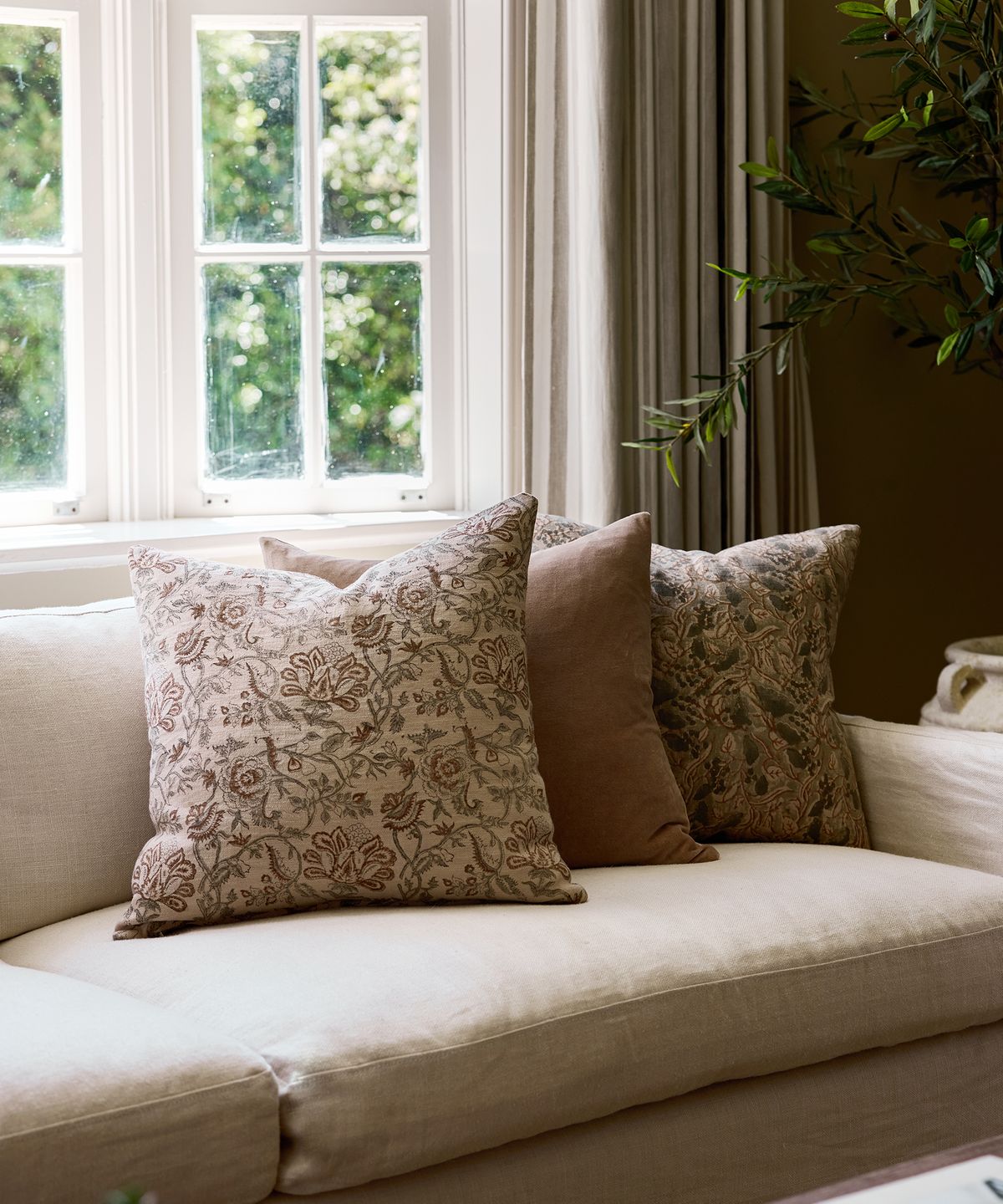 Savannah Floral Handblock Cushion Cover