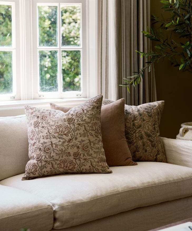 Savannah Floral Handblock Cushion Cover