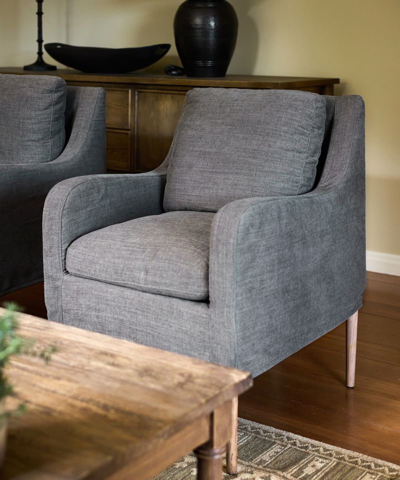 Henry Slip Cover Carver Chair Grey