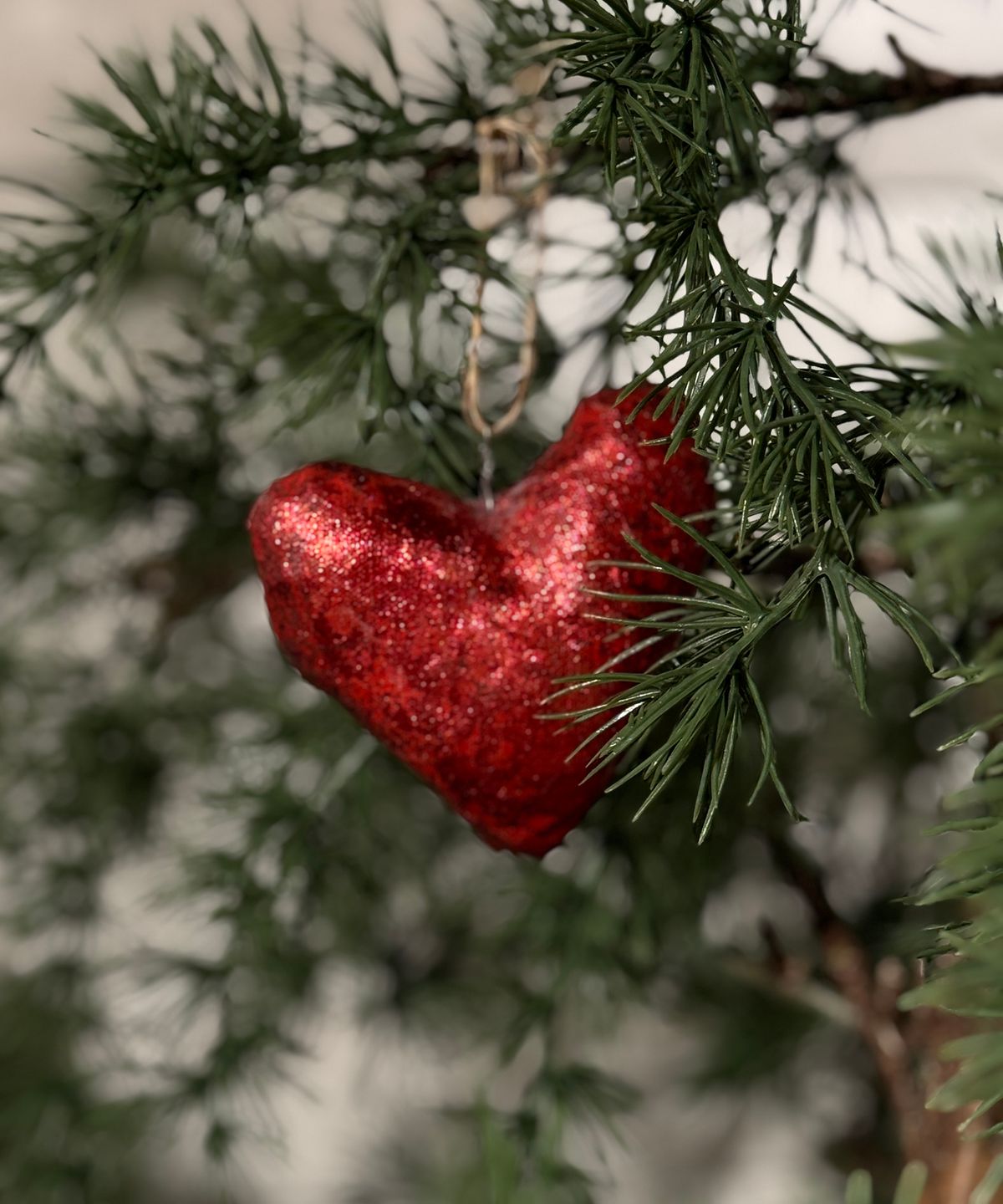 Canvas Heart Red Hanging Decoration