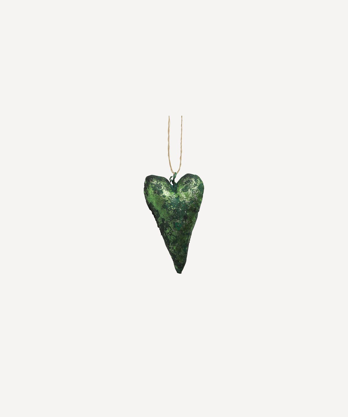 Canvas Heart Green Hanging Decoration