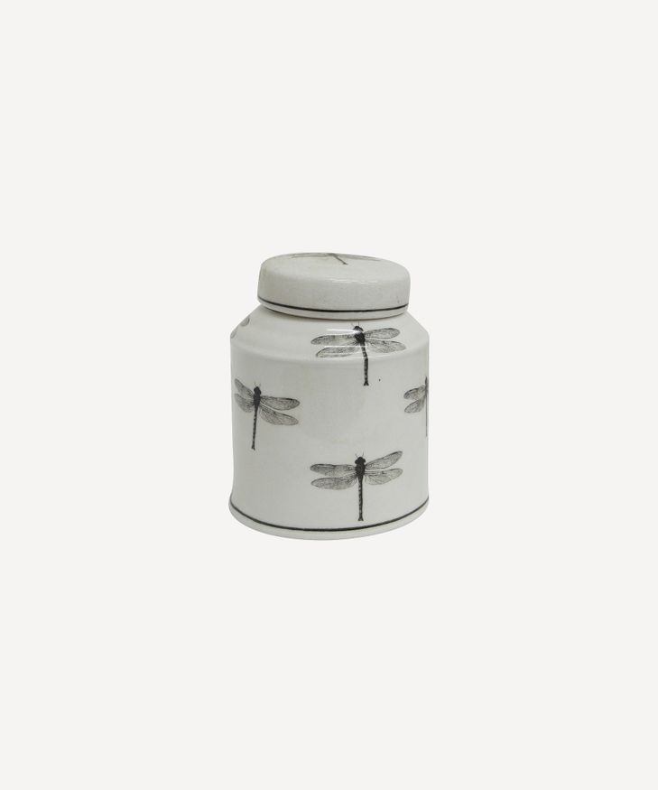 Dragonfly Round Lidded Jar