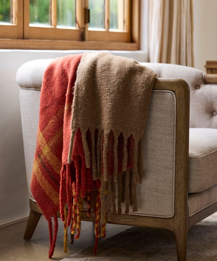 Paprika Plaid Tassel Throw