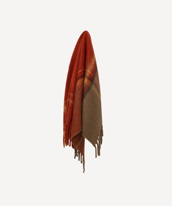 Paprika Plaid Tassel Throw