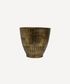 Hammered Stripe Brass Pot Small