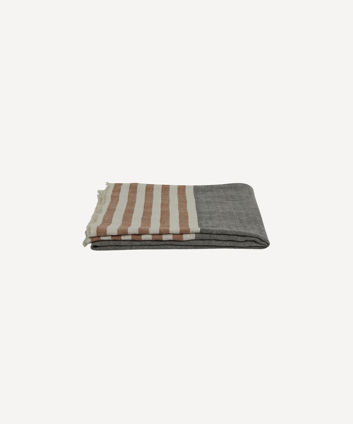 Herringbone Stripe Throw Black Spice