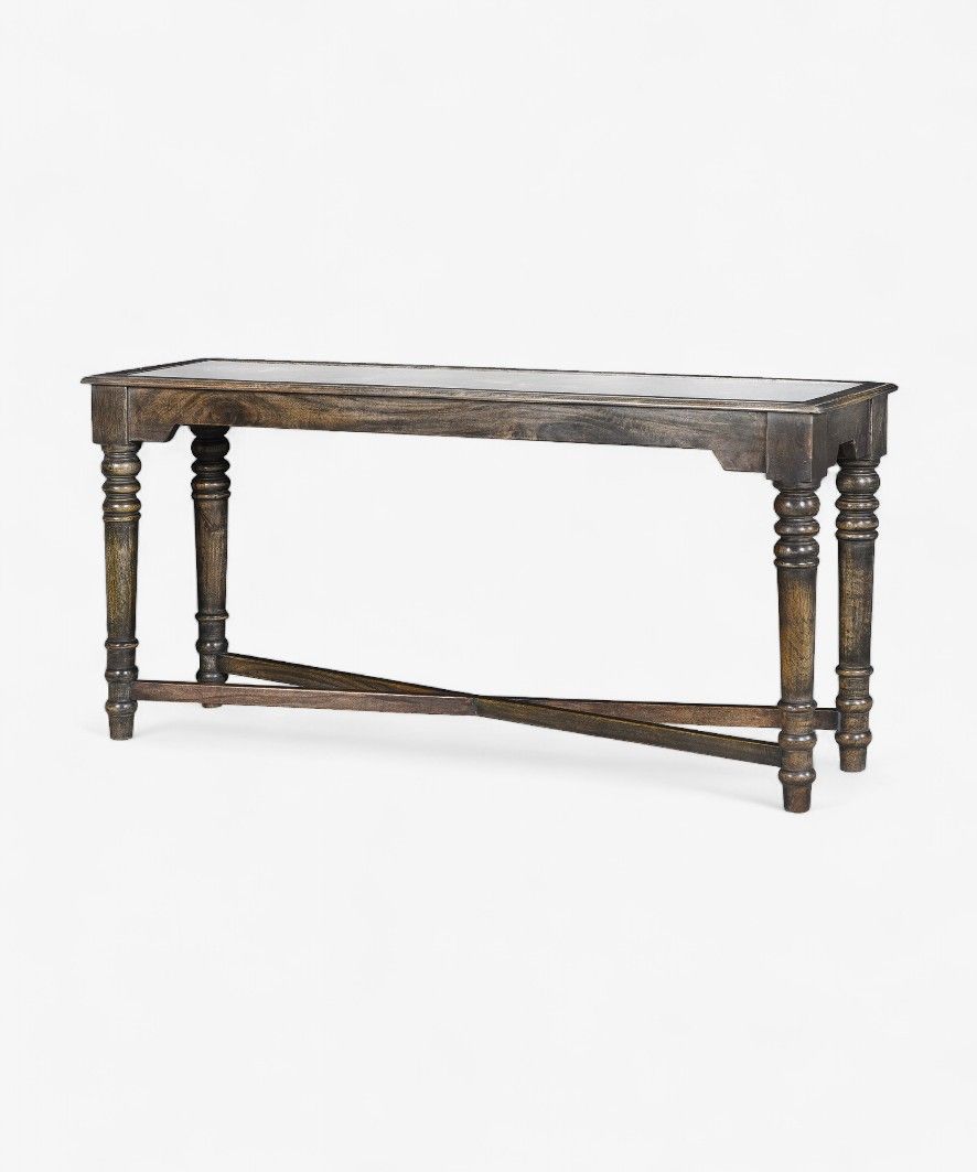 Edwin Marble and Wood Console Table