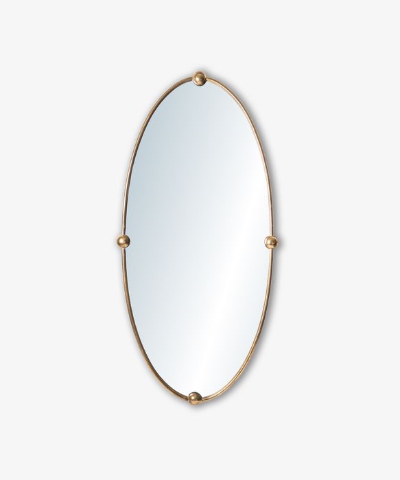 Phyllis Oval Mirror with Ball Detail