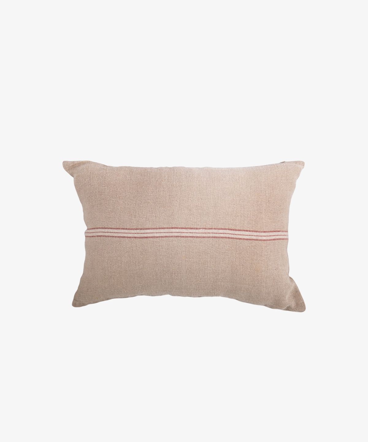 Woven Stripe Linen Cushion Cover Red