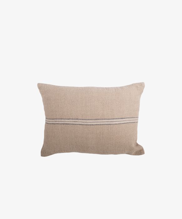 Woven Stripe Linen Cushion Cover Blue