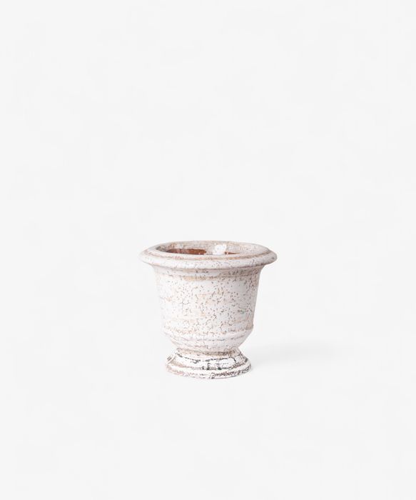 Urn Planter Rustic White Small
