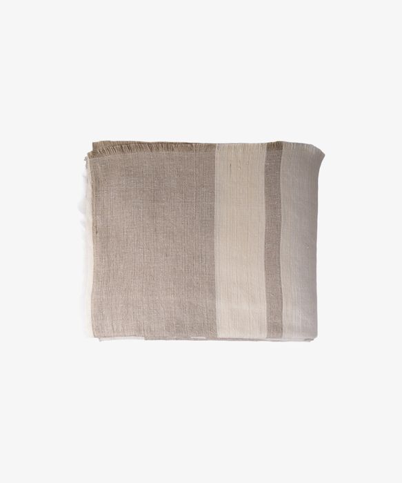 Stripe Linen Tablecloth Stone Large