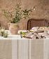 Stripe Linen Tablecloth  Stone Small