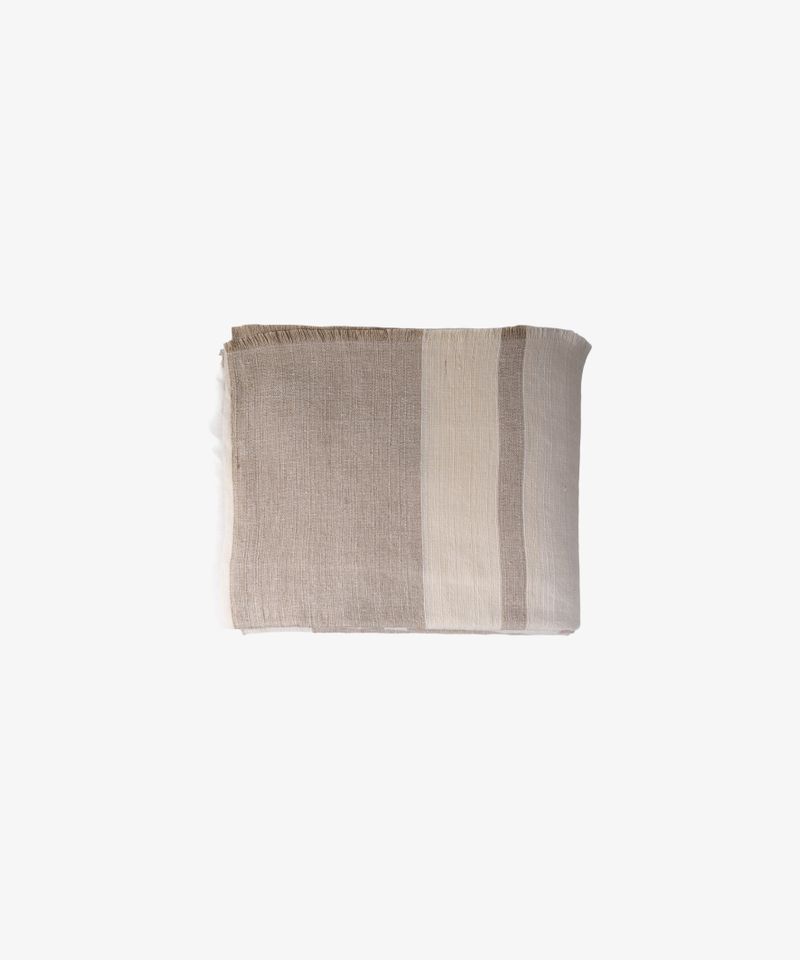 Stripe Linen Tablecloth  Stone Small
