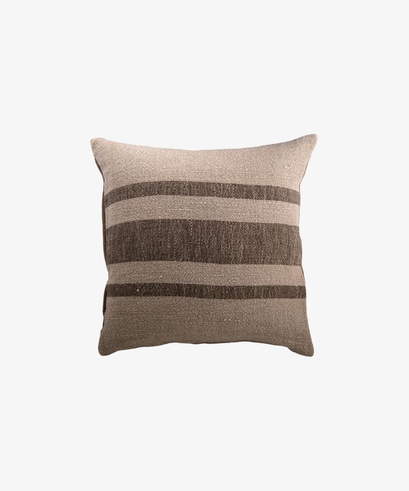Heavy Linen Stripe Cushion Cover Olive