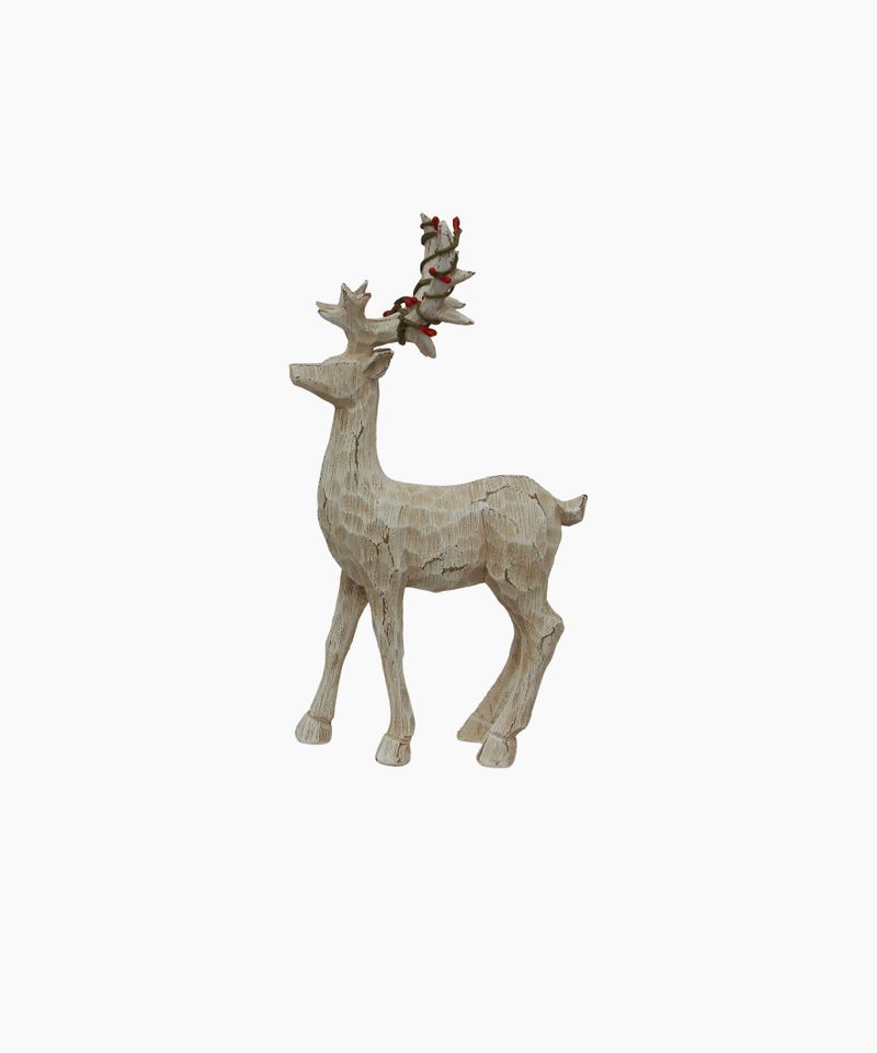Scandi Deer with Red Beads Standing