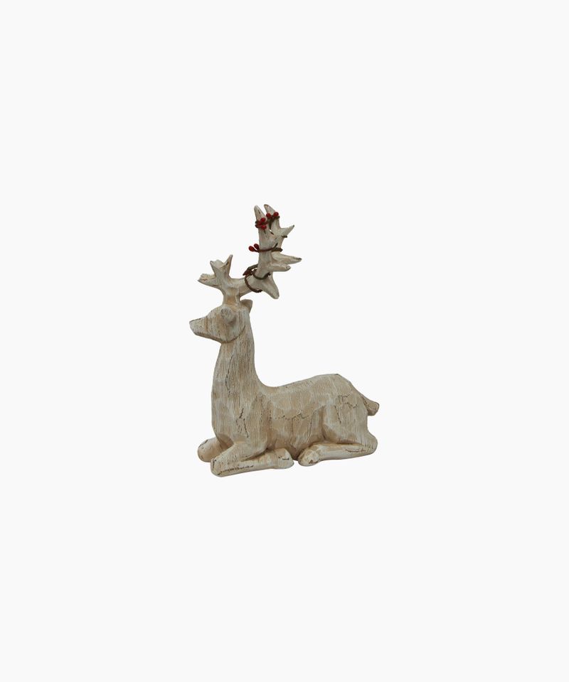Scandi Deer with Red Beads Lying