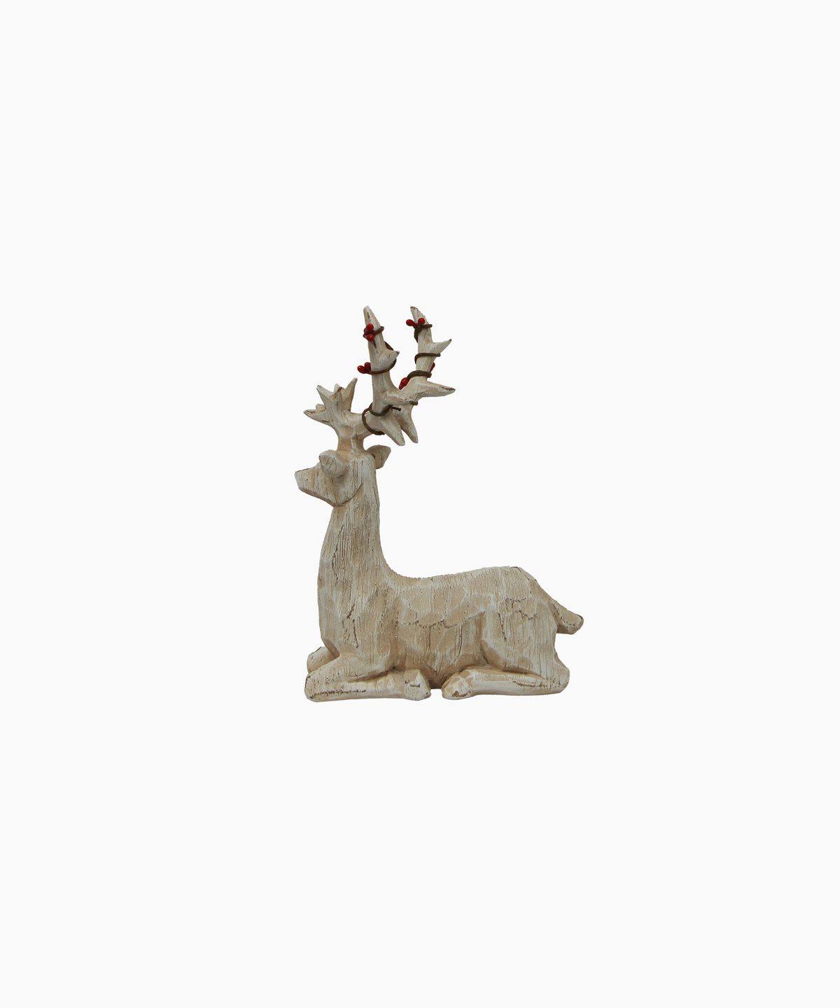 Scandi Deer with Red Beads Lying