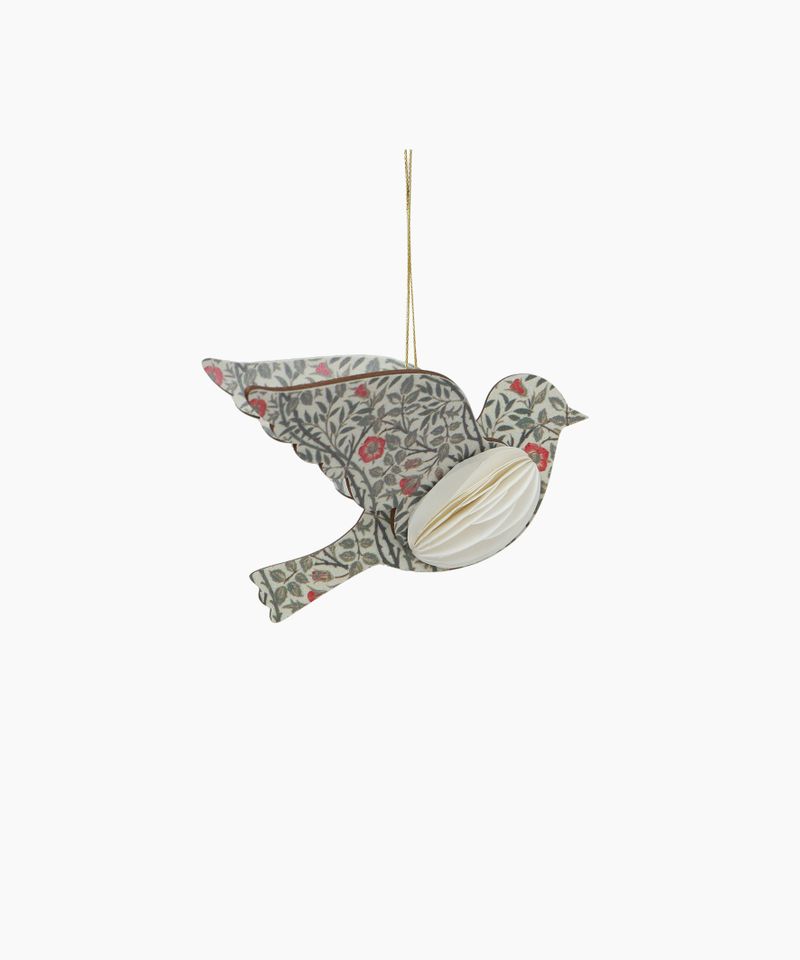 Vintage Pattern Hanging Bird Cream