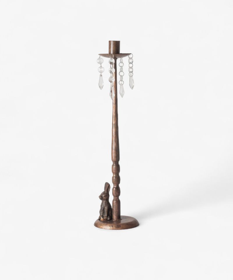 Rabbit & Crystal Candleholder X-Tall
