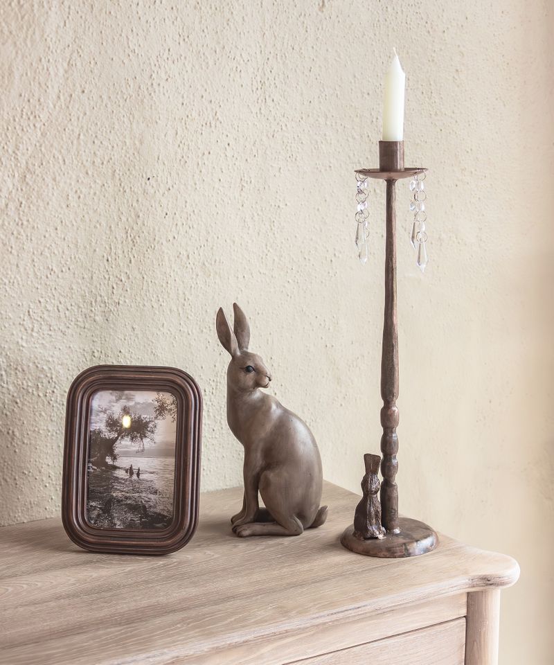Rabbit & Crystal Candleholder X-Tall