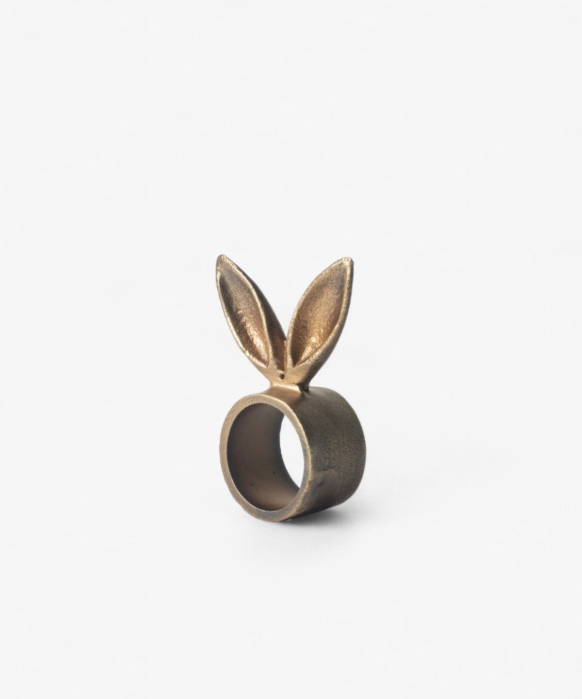 Rabbit Ears Napkin Ring Antique Brass