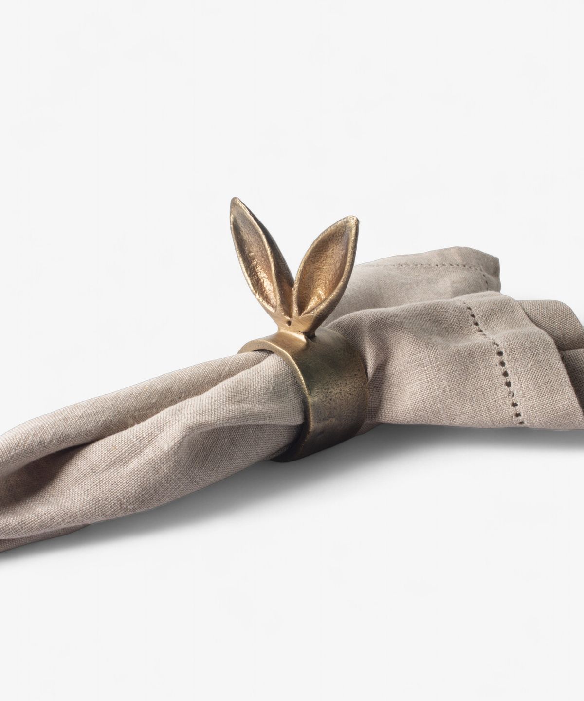 Rabbit Ears Napkin Ring Antique Brass