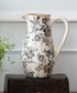 Black Floral Jug Tall